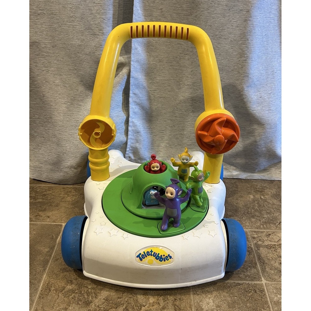 Vintage Playskool Teletubbies Tubby Go Round Baby‎ Walker Push Toy Spins